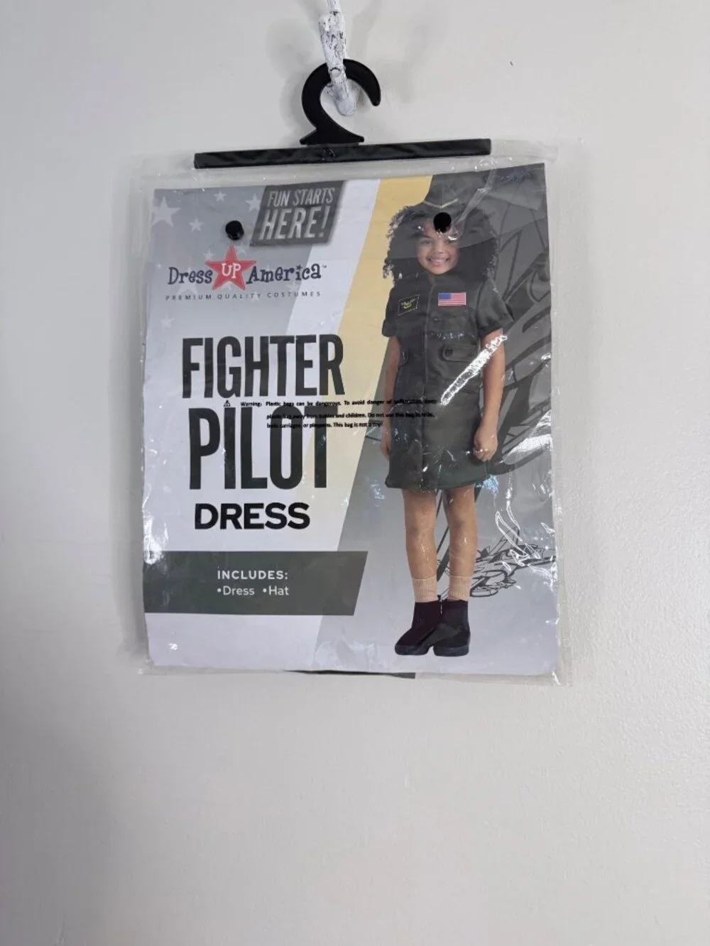 Dress Up America Fighter Pilot Costume Dress & Hat Medium NEW